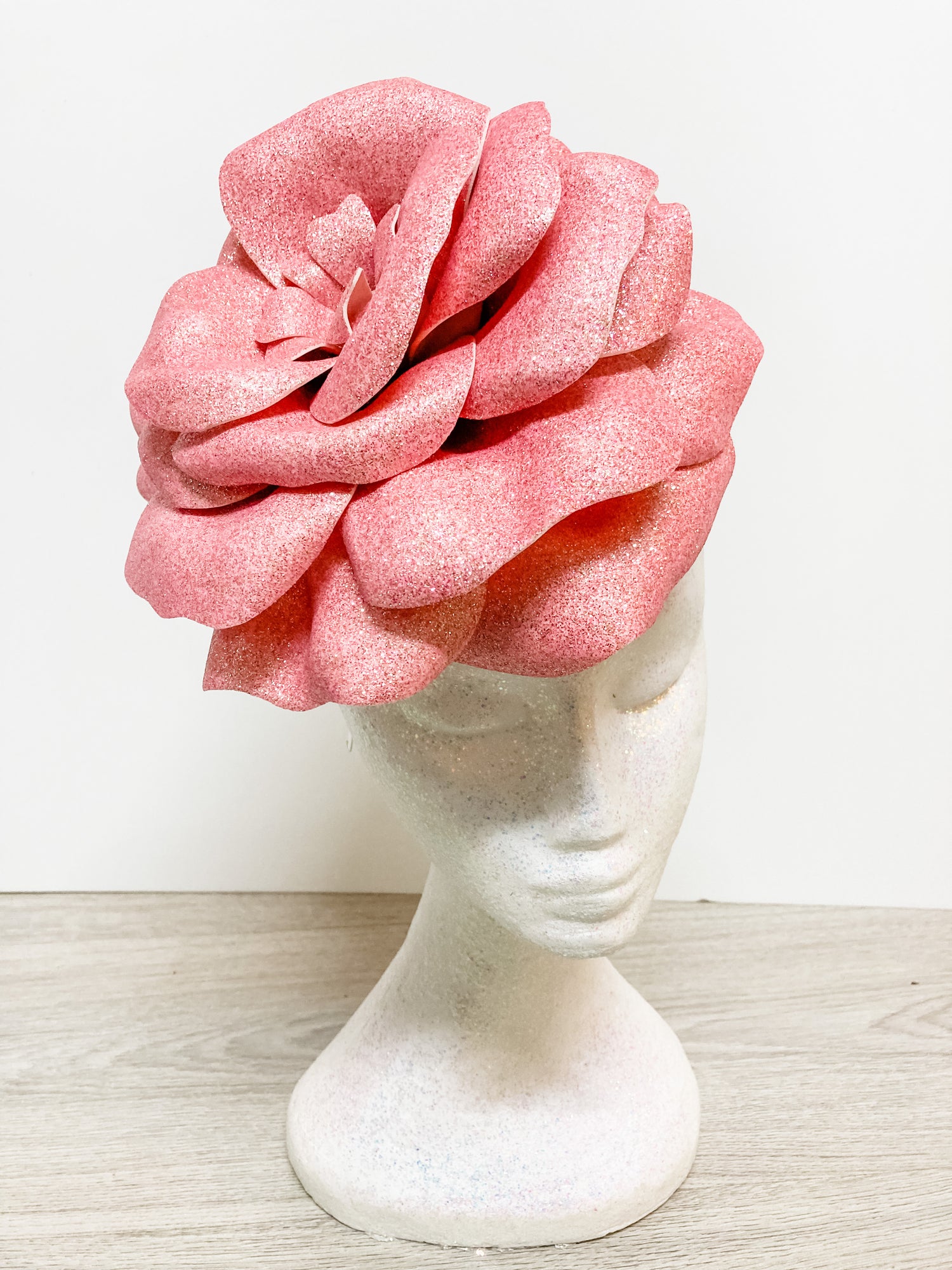 Giant Foam Flower Fascinator- Rose Gold