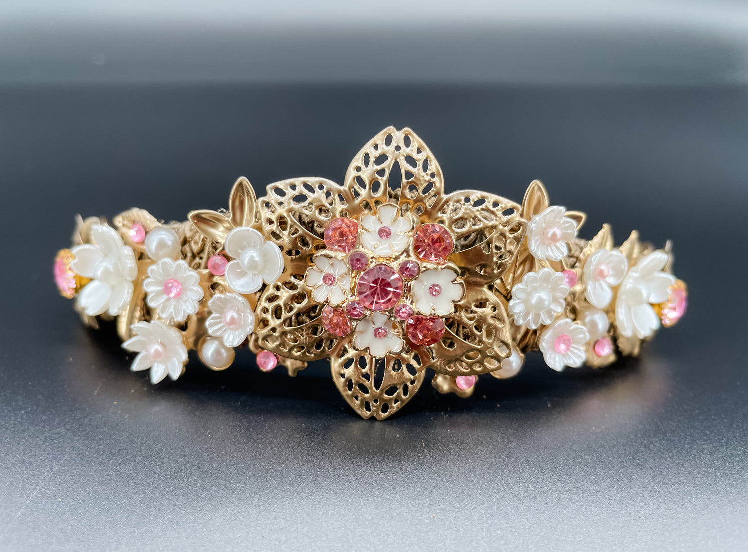 Petit Pink Petal Pearl Tiara