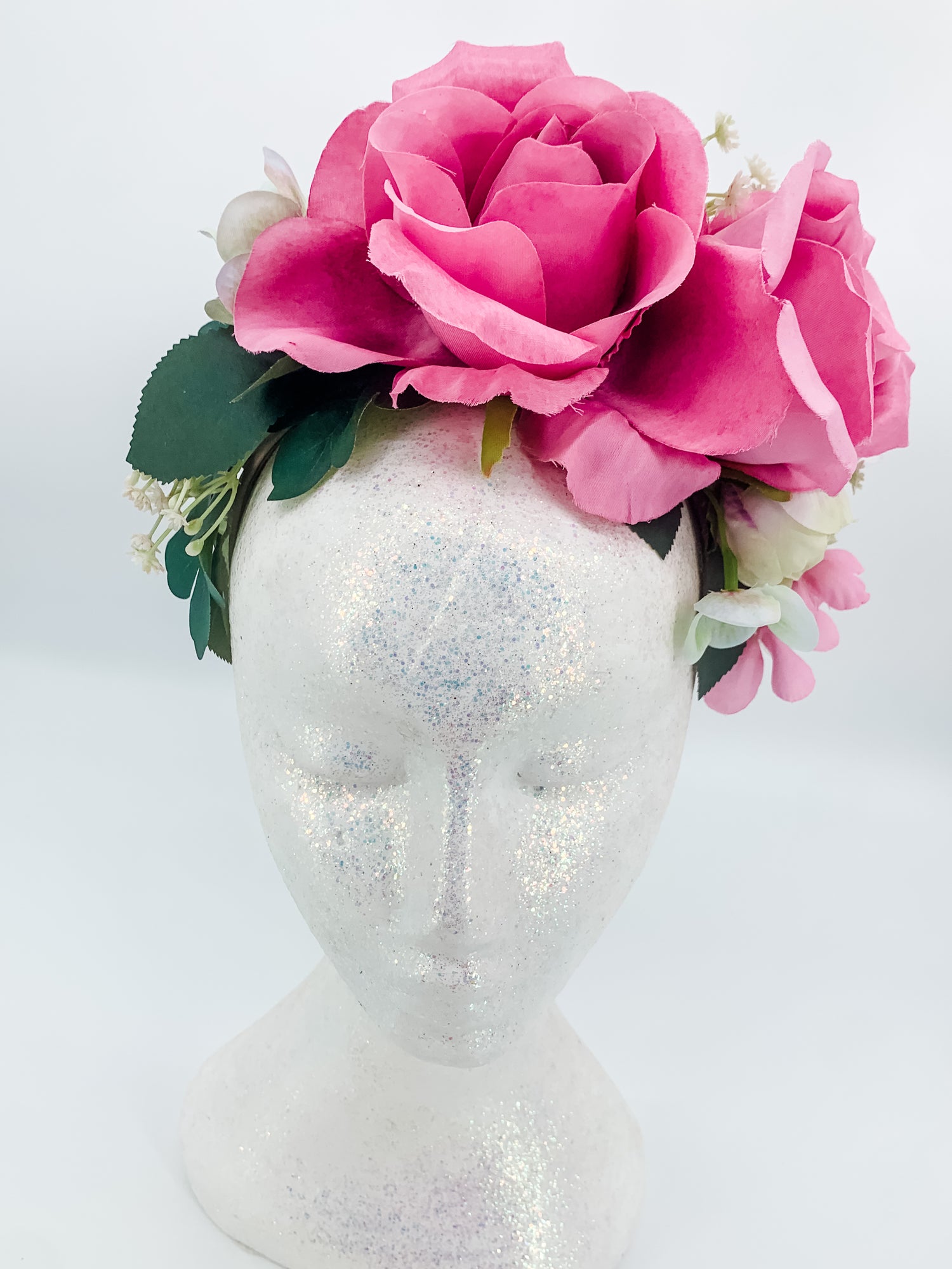 Blushing Pink Silk Rose Fascinator