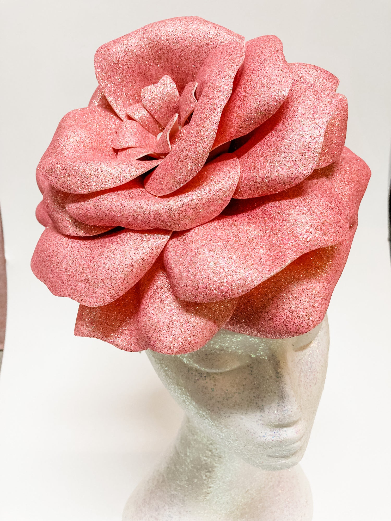 Giant Foam Flower Fascinator- Rose Gold