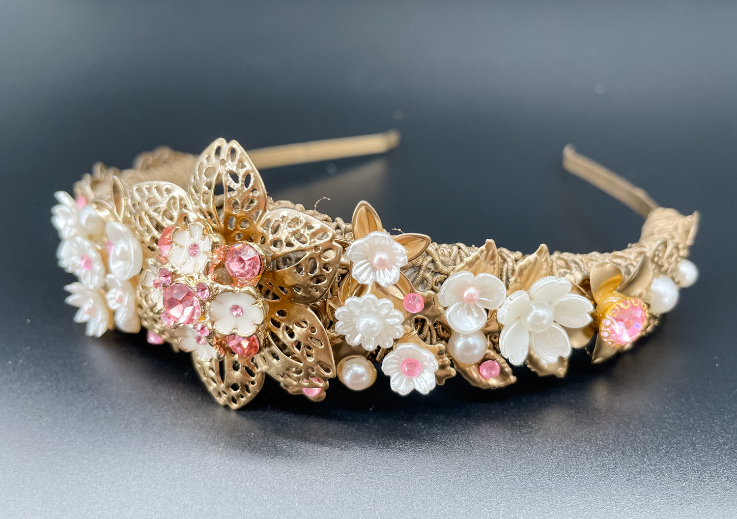 Petit Pink Petal Pearl Tiara