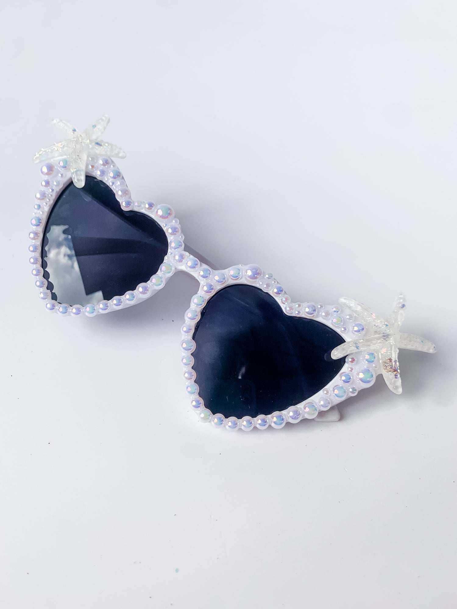 ADULTS White crystal Diamonte heart Starfish Sunglasses