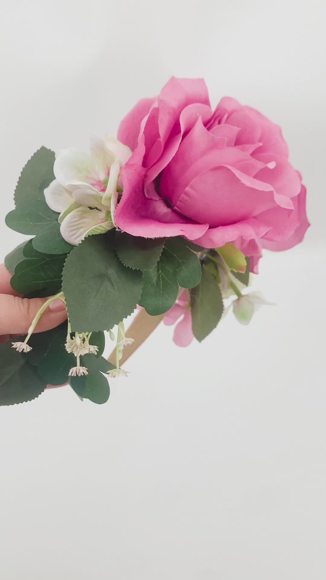 Blushing Pink Silk Rose Fascinator